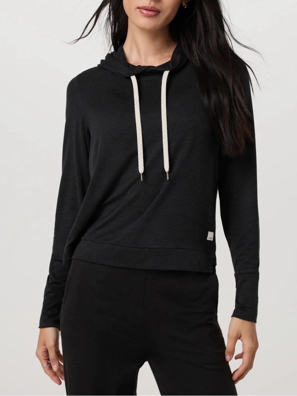 Vuori Black Heather Performance Hooded Pullover